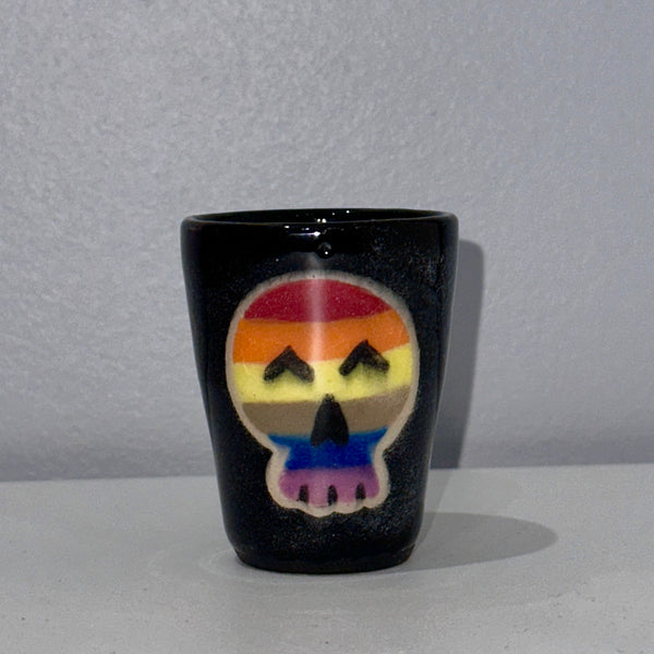 Rainbow Skull Shot Glass