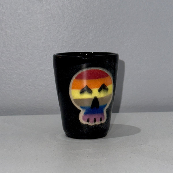 Rainbow Skull Shot Glass