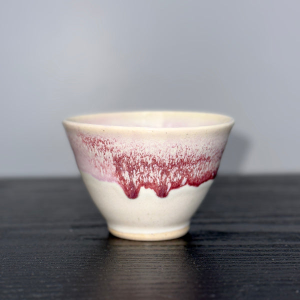 Small White and Raspberry Ice Cream Bowl