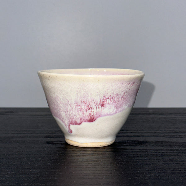 Small White and Raspberry Ice Cream Bowl