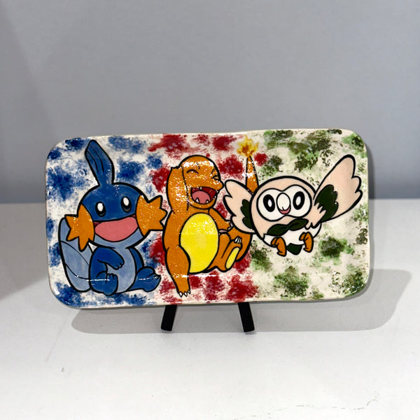 Pokemon Tray: Mudkip, Charmander and Rowlett