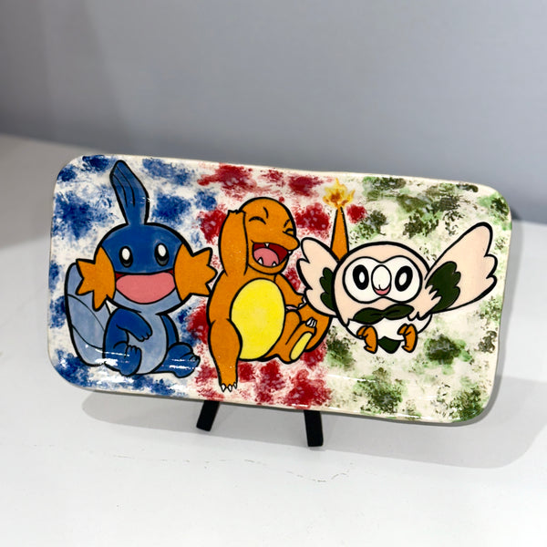 Pokemon Tray: Mudkip, Charmander and Rowlett
