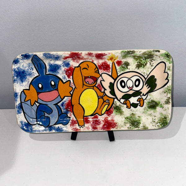 Pokemon Tray: Mudkip, Charmander and Rowlett