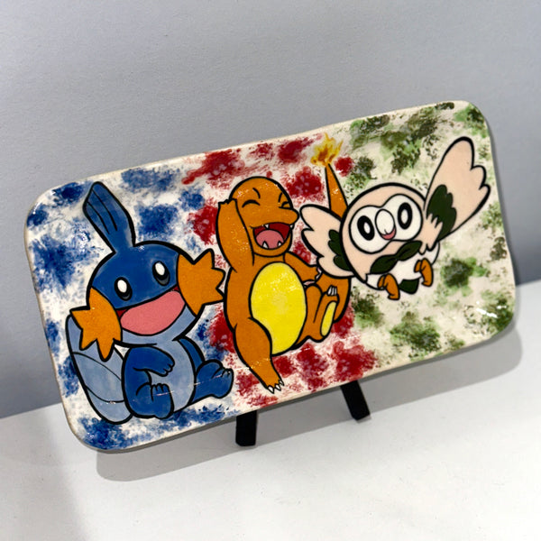 Pokemon Tray: Mudkip, Charmander and Rowlett