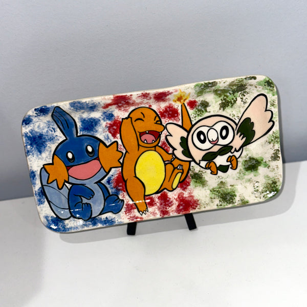 Pokemon Tray: Mudkip, Charmander and Rowlett