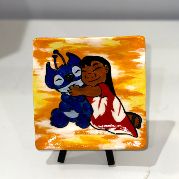 Small Lilo and Stitch Square Plate