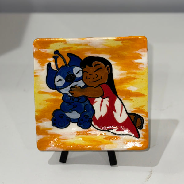 Small Lilo and Stitch Square Plate