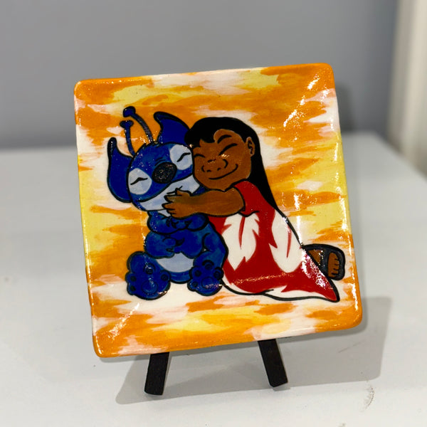 Small Lilo and Stitch Square Plate