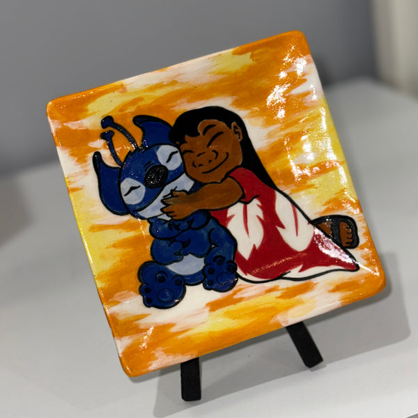 Small Lilo and Stitch Square Plate