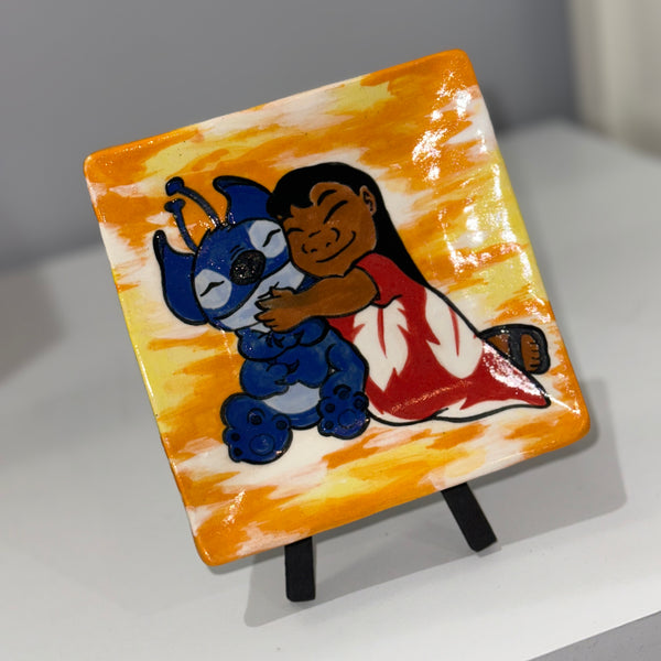 Small Lilo and Stitch Square Plate