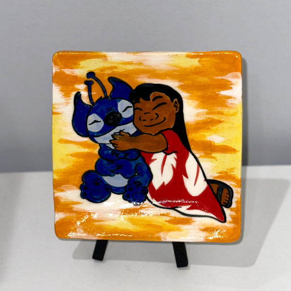 Small Lilo and Stitch Square Plate