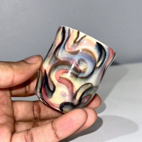Rainbow Swirl Shot Glass