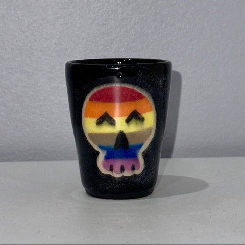 Rainbow Skull Shot Glass
