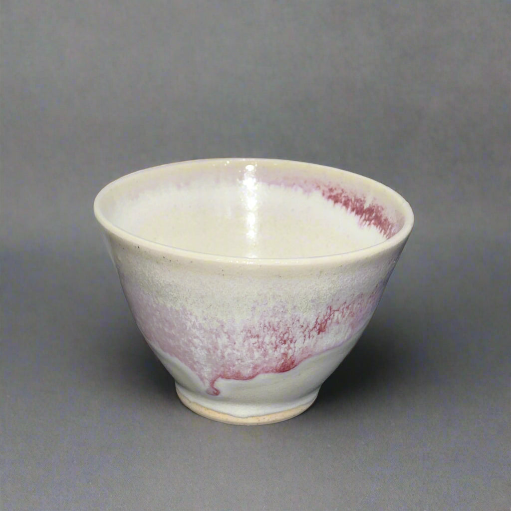 Small White and Raspberry Ice Cream Bowl