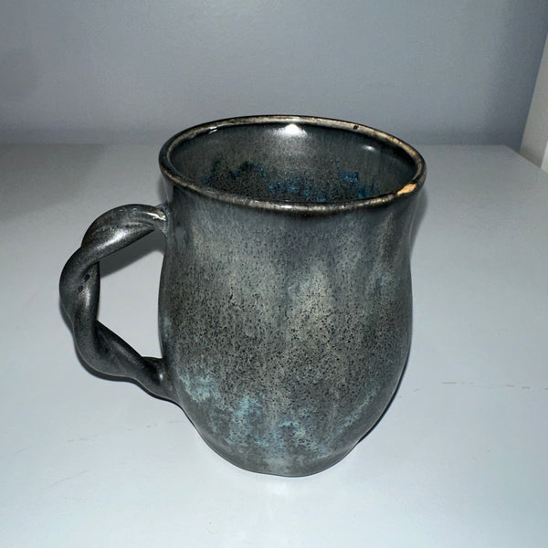 Black Raised Africa Mug w/ Twisted Handle