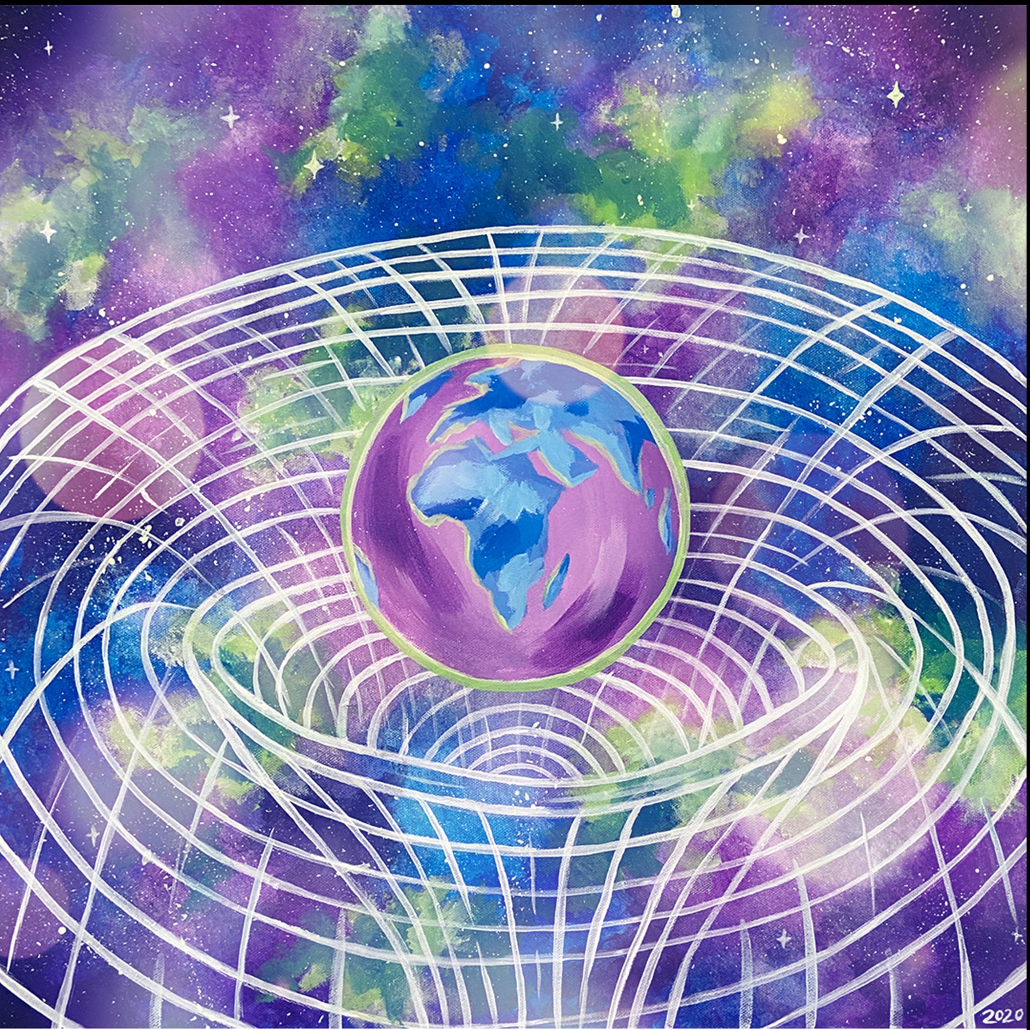 "Spacetime" Earth Print